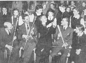 Pictured at the annual SRP concert in Newcastle in 1955 from L to R: Walter Bergmann, Edgar Hunt, Carl Dolmetch and Layton Ring